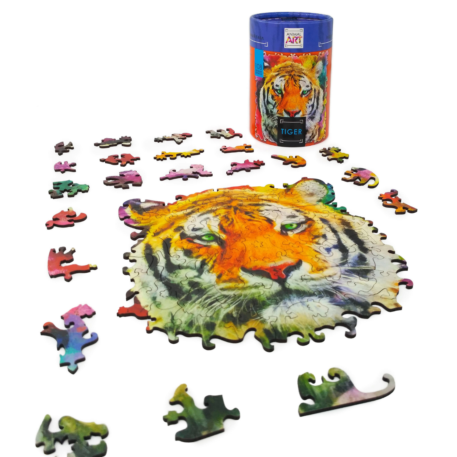 Фигурный пазл Нескучные игры Animal art Тигр 108 деталей