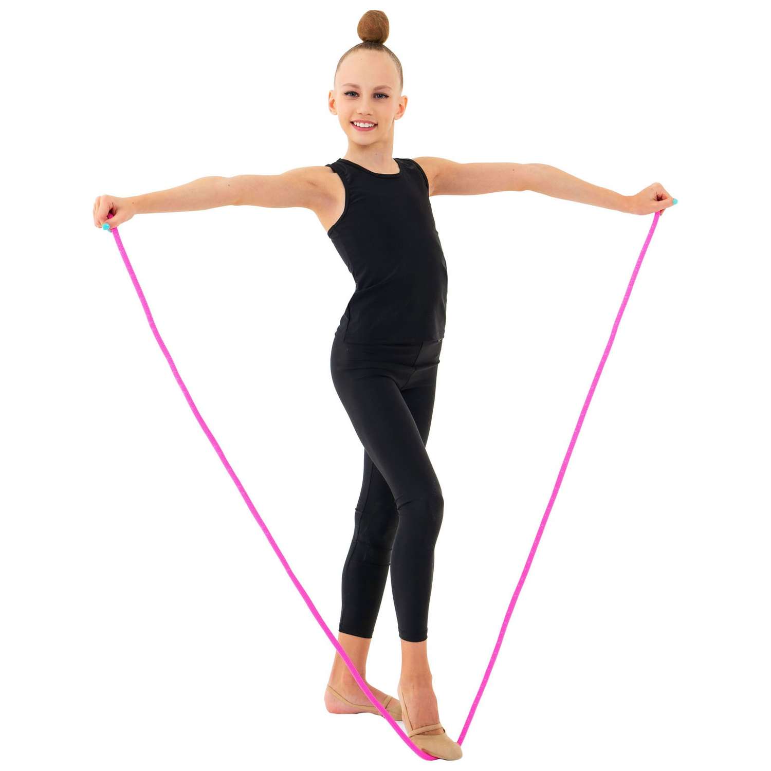 Скакалка Grace Dance гимнастическая утяжелённая. 3 м. 180 г. цвет неон розовый - фото 4