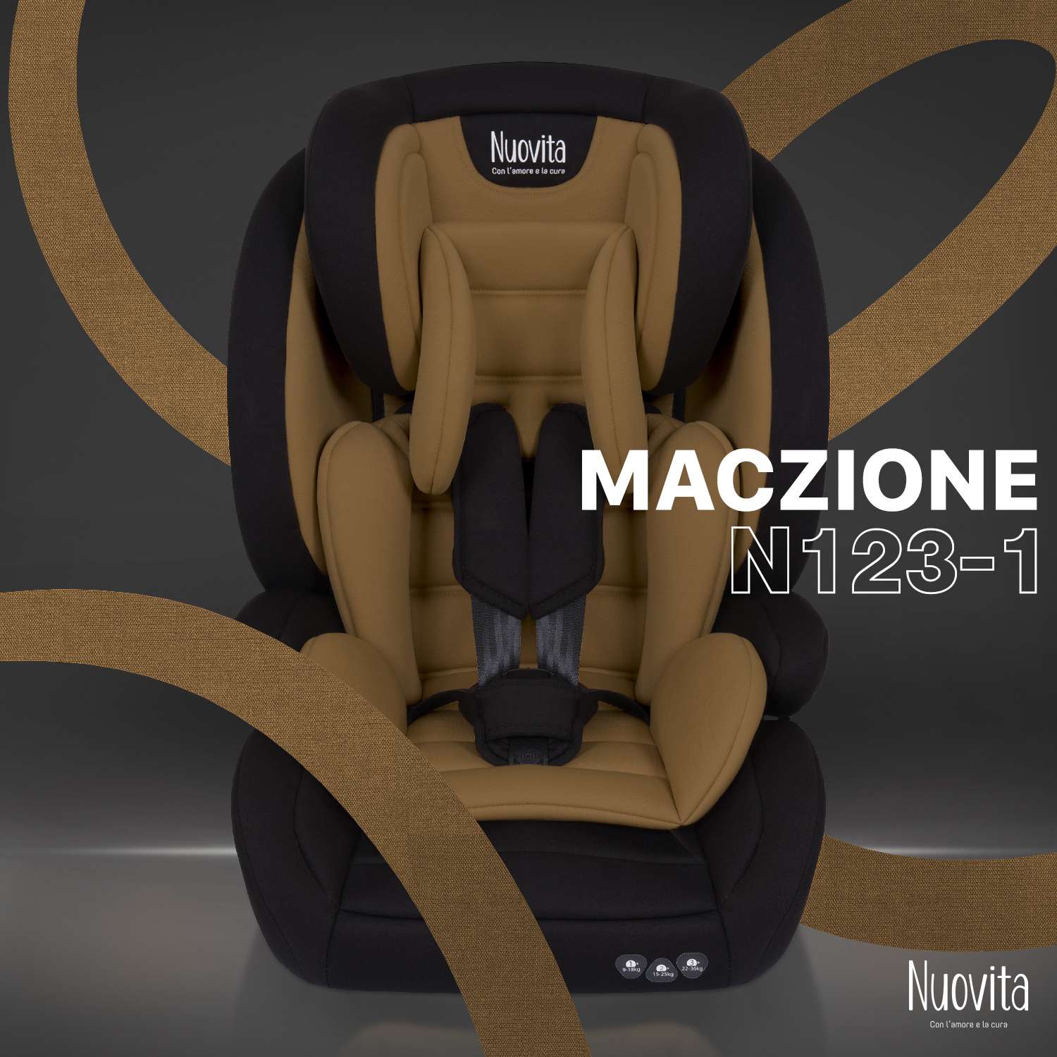 Автокресло Nuovita Maczione N123-1 Кофейный - фото 2