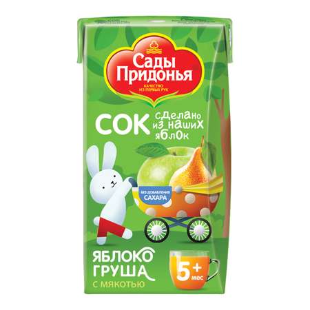 Сок Сады Придонья яблоко-груша 0.125л с 5месяцев