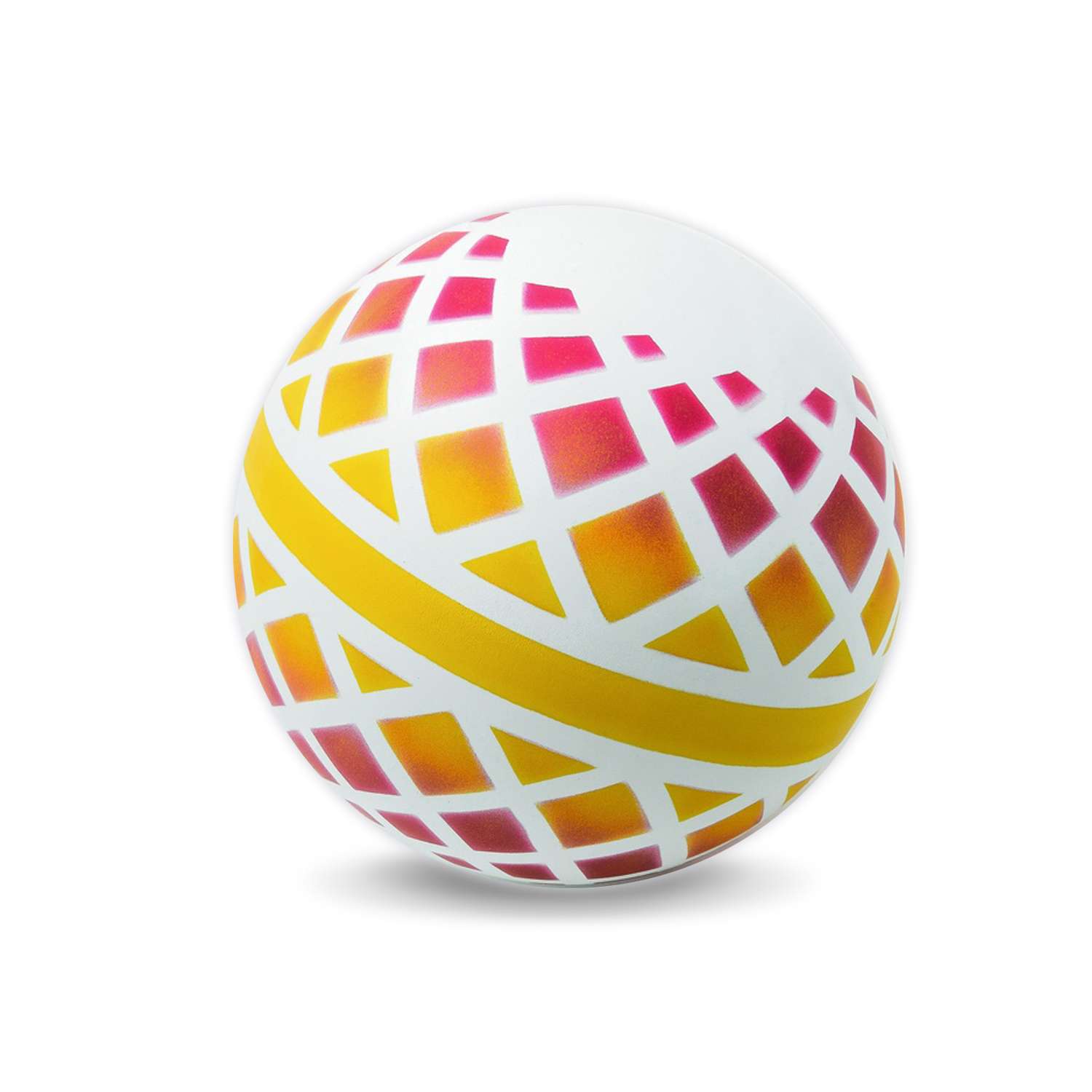 Мяч ЧАПАЕВ диаметр 150 мм Корзинка белый желтый малиновый - фото 2