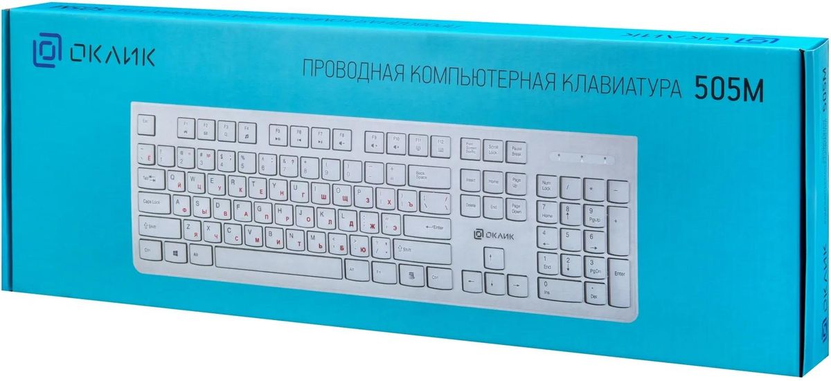 Клавиатура OKLICK 505M USB белый - фото 4