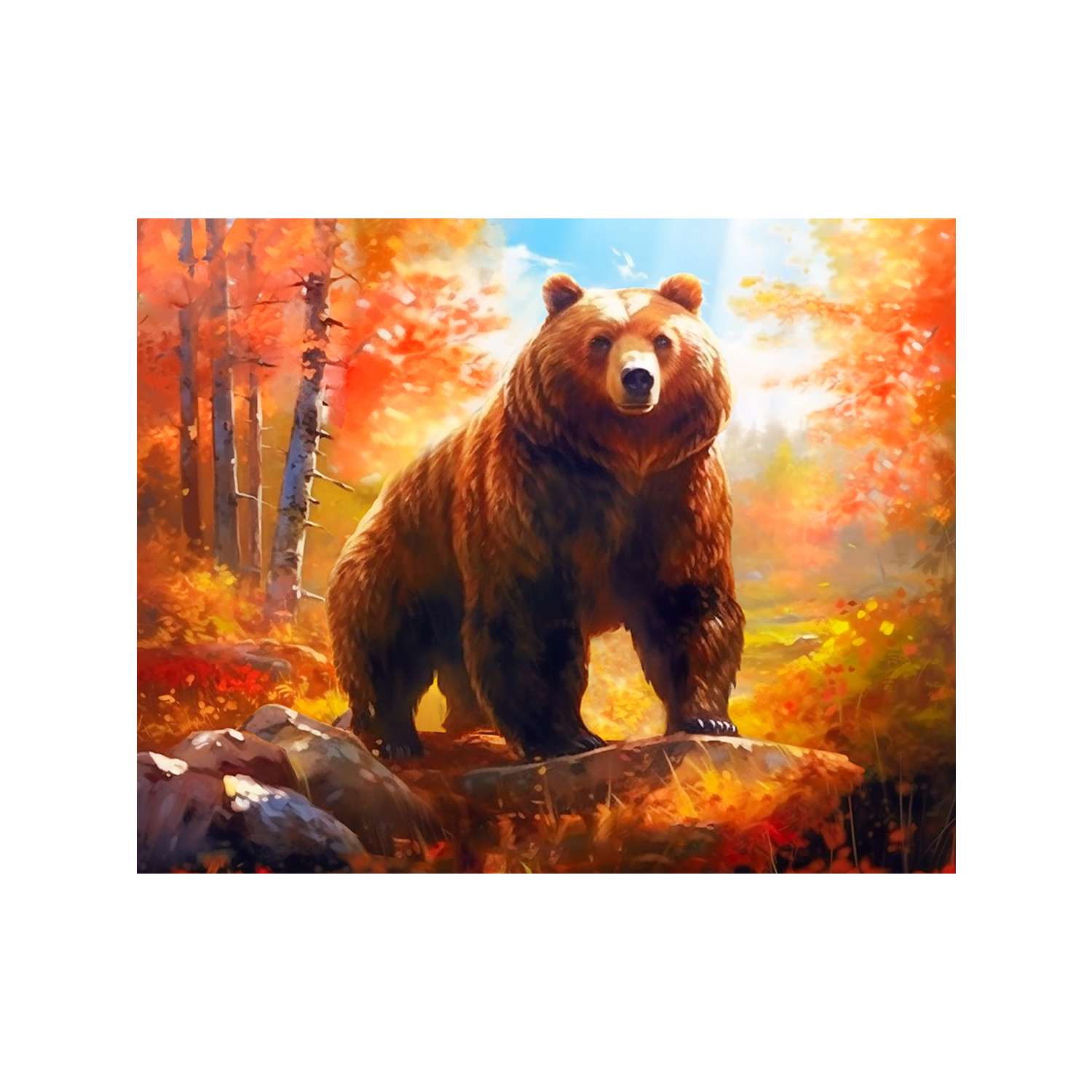 Алмазная мозаика Kiki Холст на подрамнике 40х50 см Бурый медведь полная выкладка - фото 2