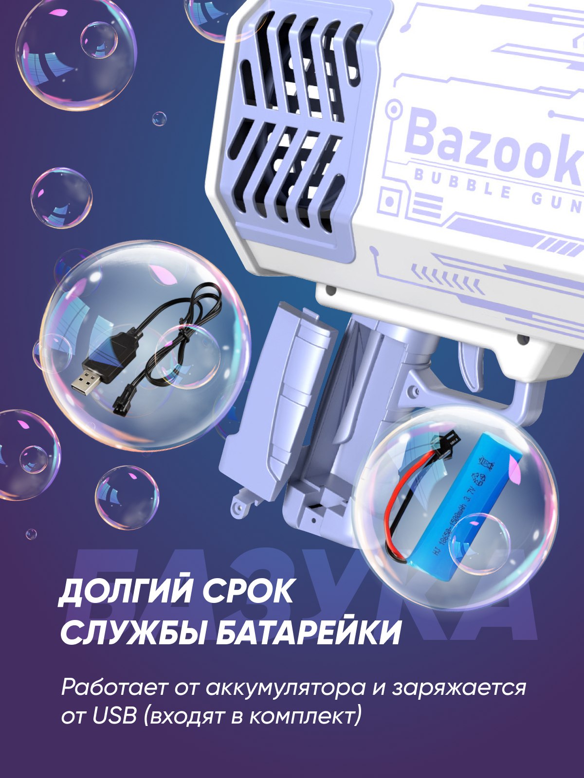 Генератор мыльных пузырей TrendToys пистолет большой миниган Bazooka  NTT1280 купить по цене 7500 ₽ в интернет-магазине Детский мир