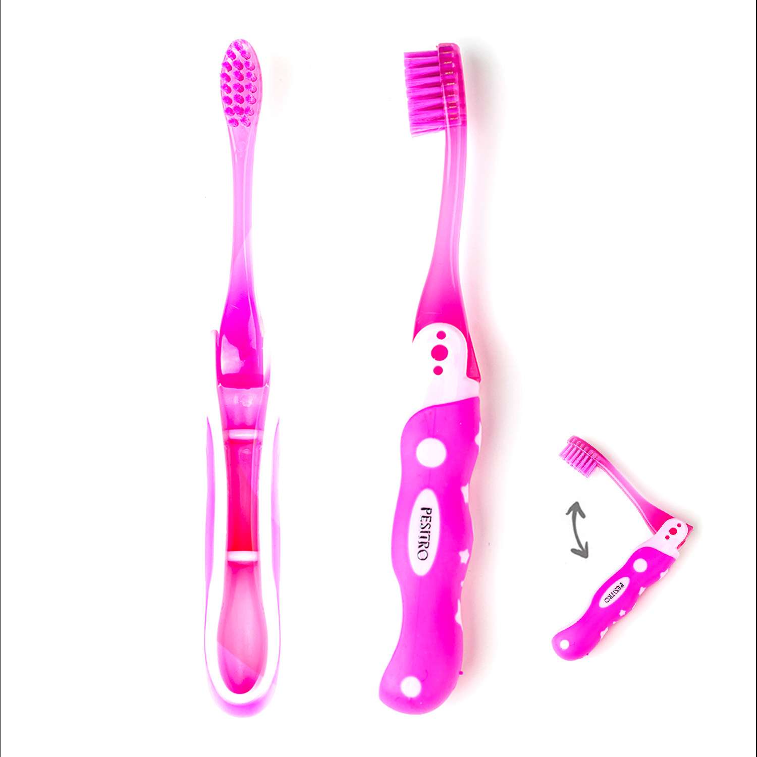 Детская зубная щетка Pesitro Go-Kidz Ultra soft 4380 Розовая - фото 2