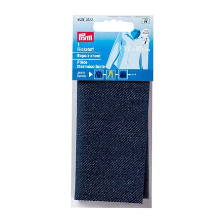 Ткань Prym для заплаток джинсовая термоклеевая 12х45 см темно синий