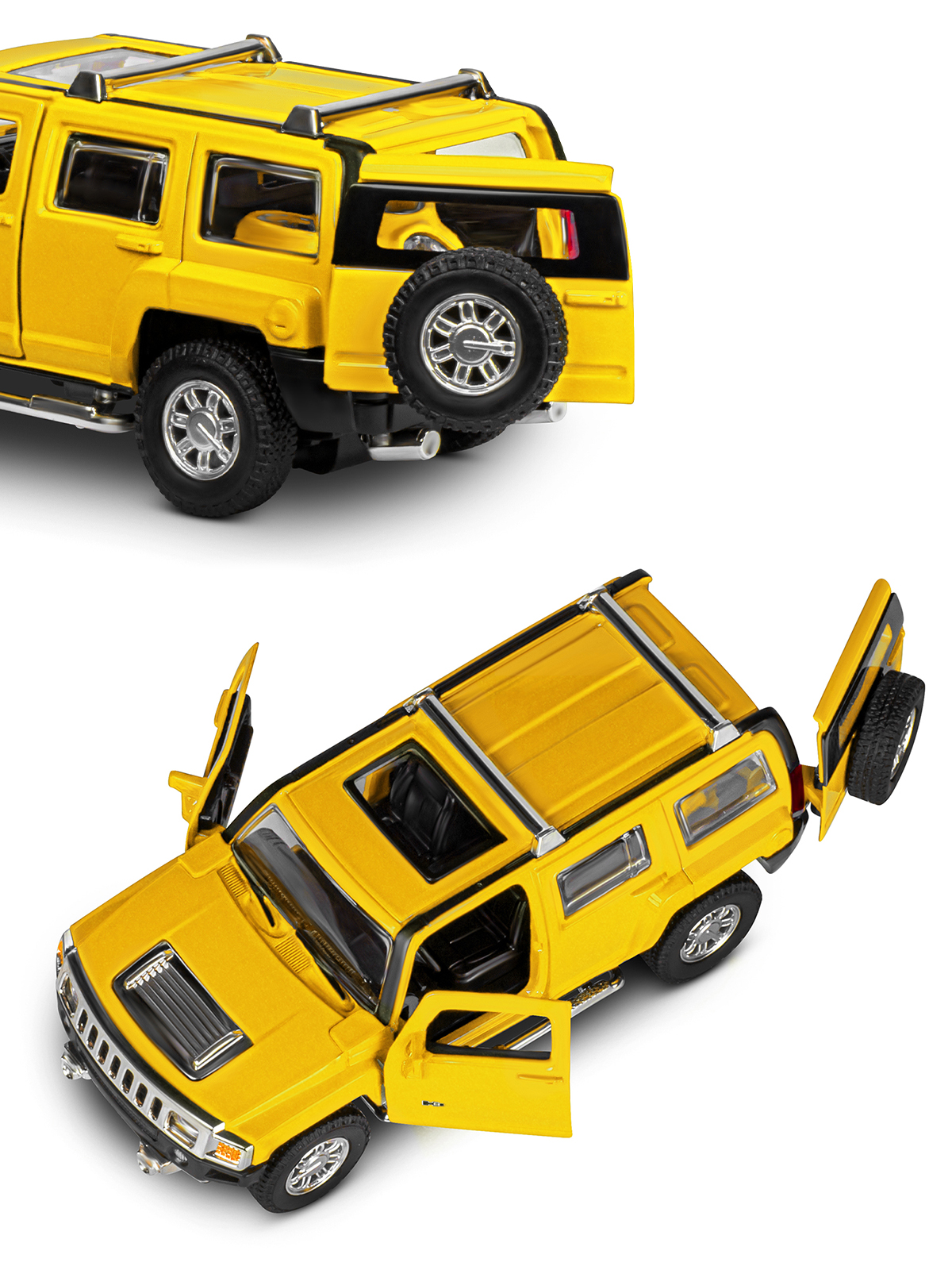 Внедорожник АВТОпанорама Hummer 1:32 инерционный желтый JB1251294 - фото 9