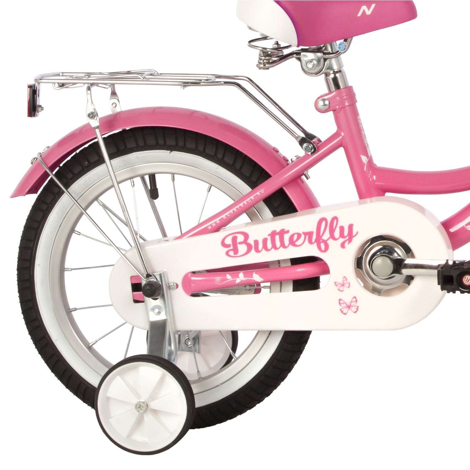 Велосипед 14 розовый NOVATRACK BUTTERFLY - фото 5