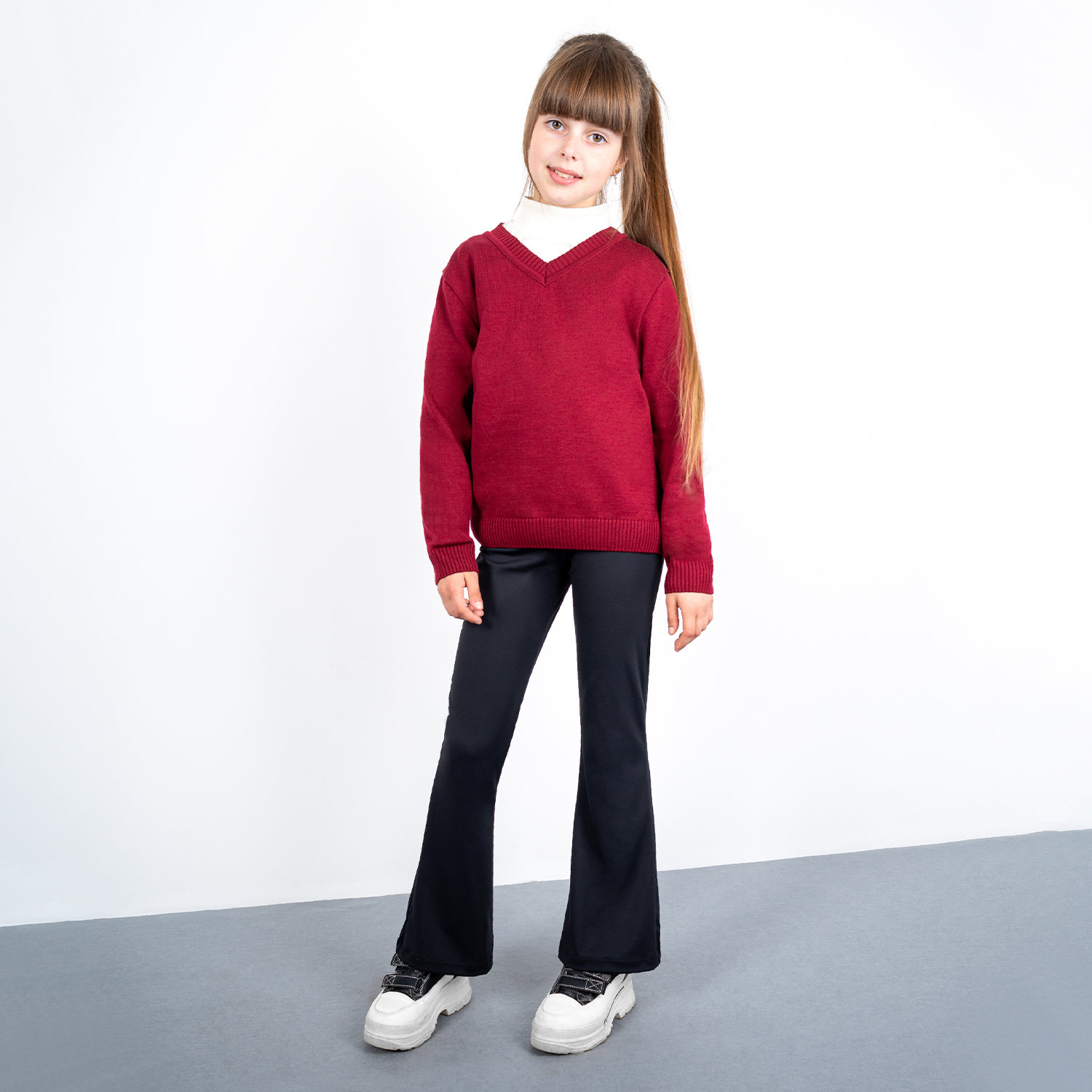 Пуловер LEO 4037С_бордовый - фото 1