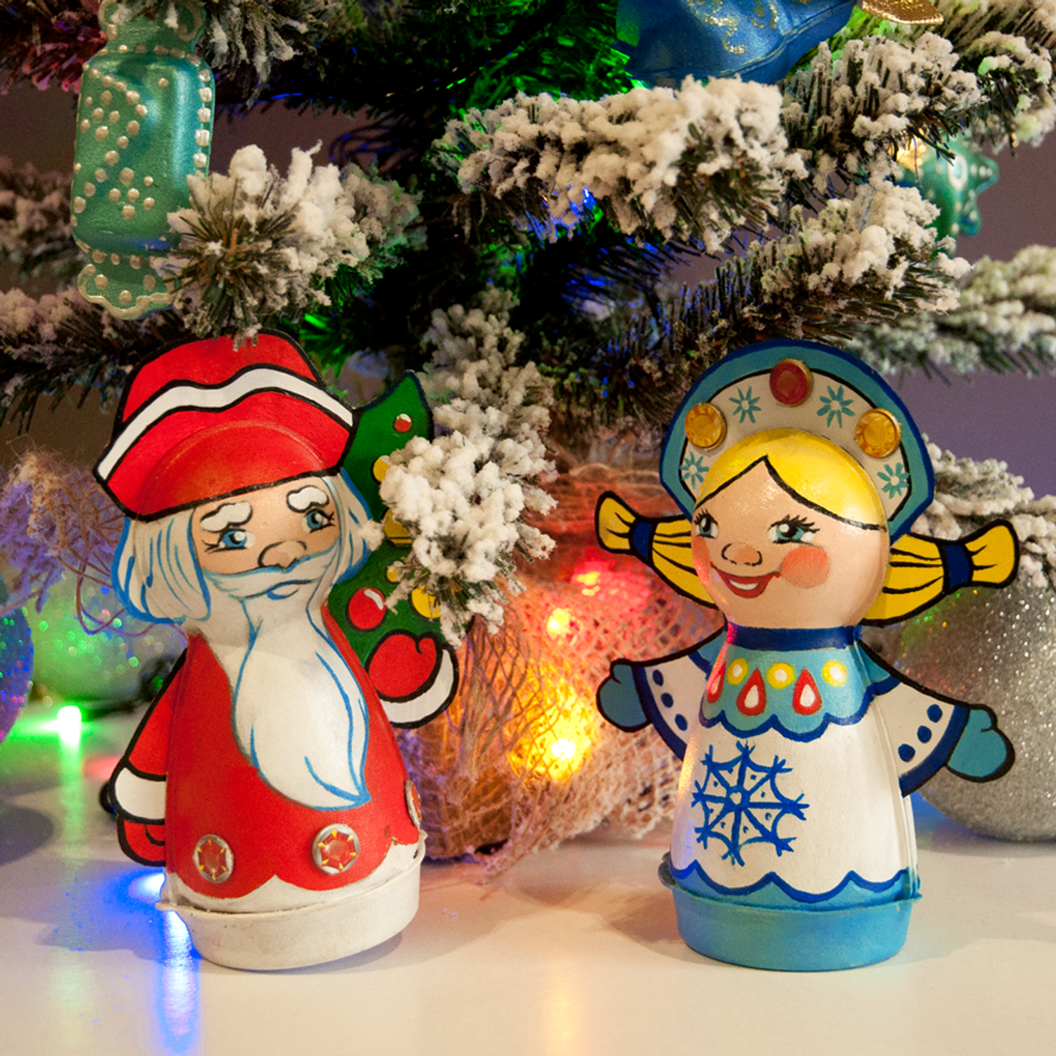 Набор для творчества ШАР-ПАПЬЕ Дед Мороз и Снегурка. Роспись - фото 10