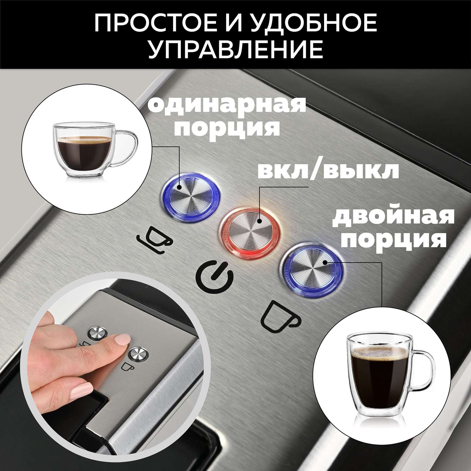 Кофеварка GFGRIL Мультикапсульная 3 в 1 GFC-C300 для молотого кофе и капсул типа Nespresso и Dolce Gusto - фото 5