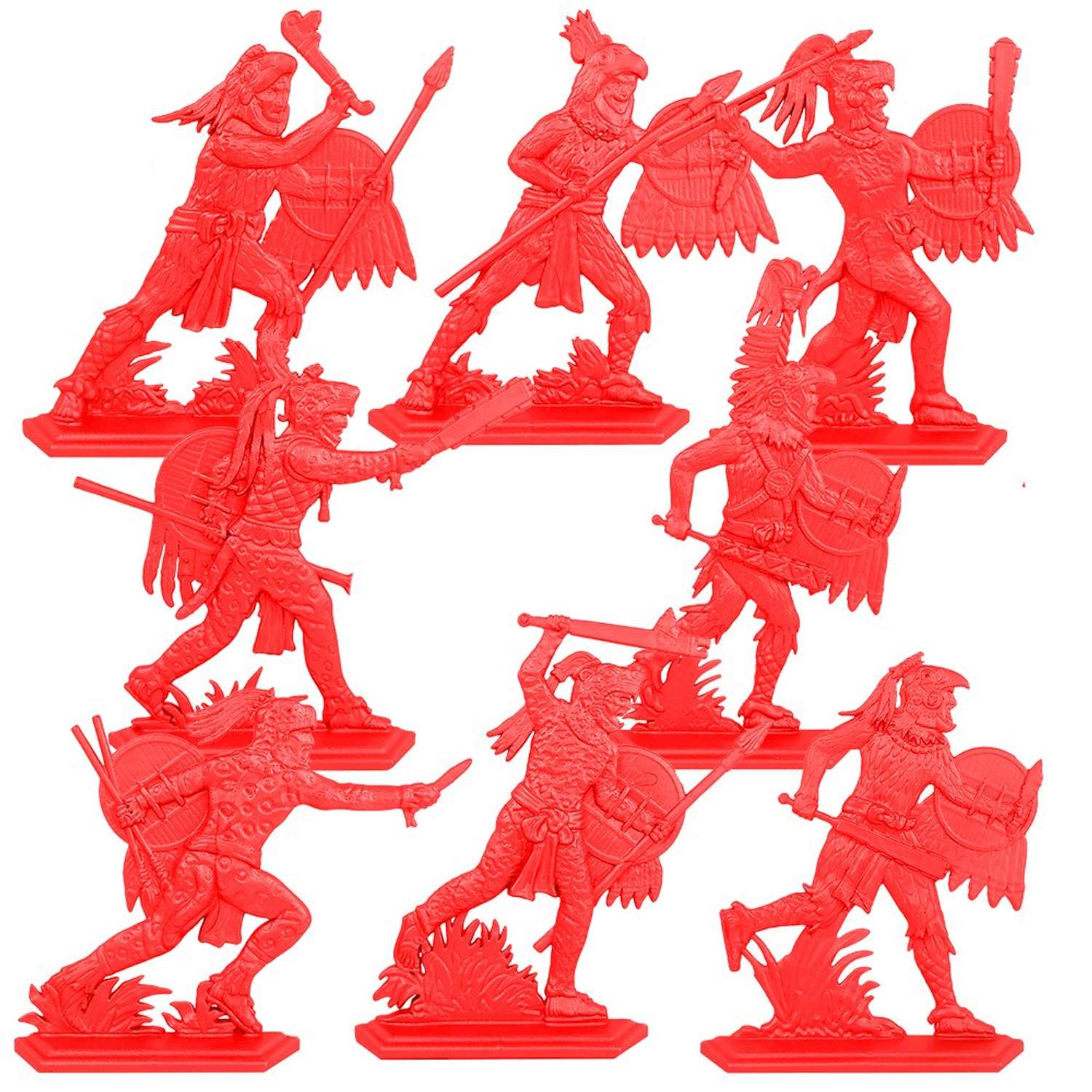 Набор солдатиков Воины и Битвы Ацтеки красный цвет - фото 1