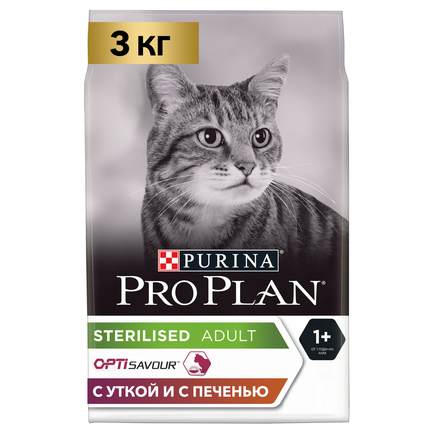 Сухой корм для кошек PRO PLAN 3 кг утка (полнорационный) - фото 1