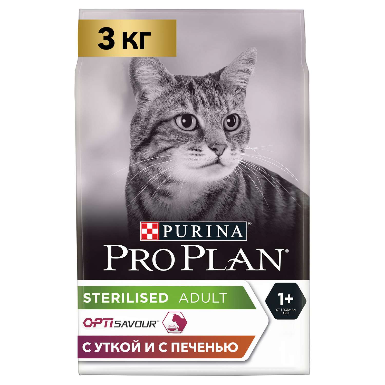 Корм для кошек PRO PLAN стерилизованных утка и печень 3кг - фото 1