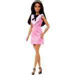 Кукла Barbie Fashionistas №209 в клетчатом платье с черными волосами HJT06