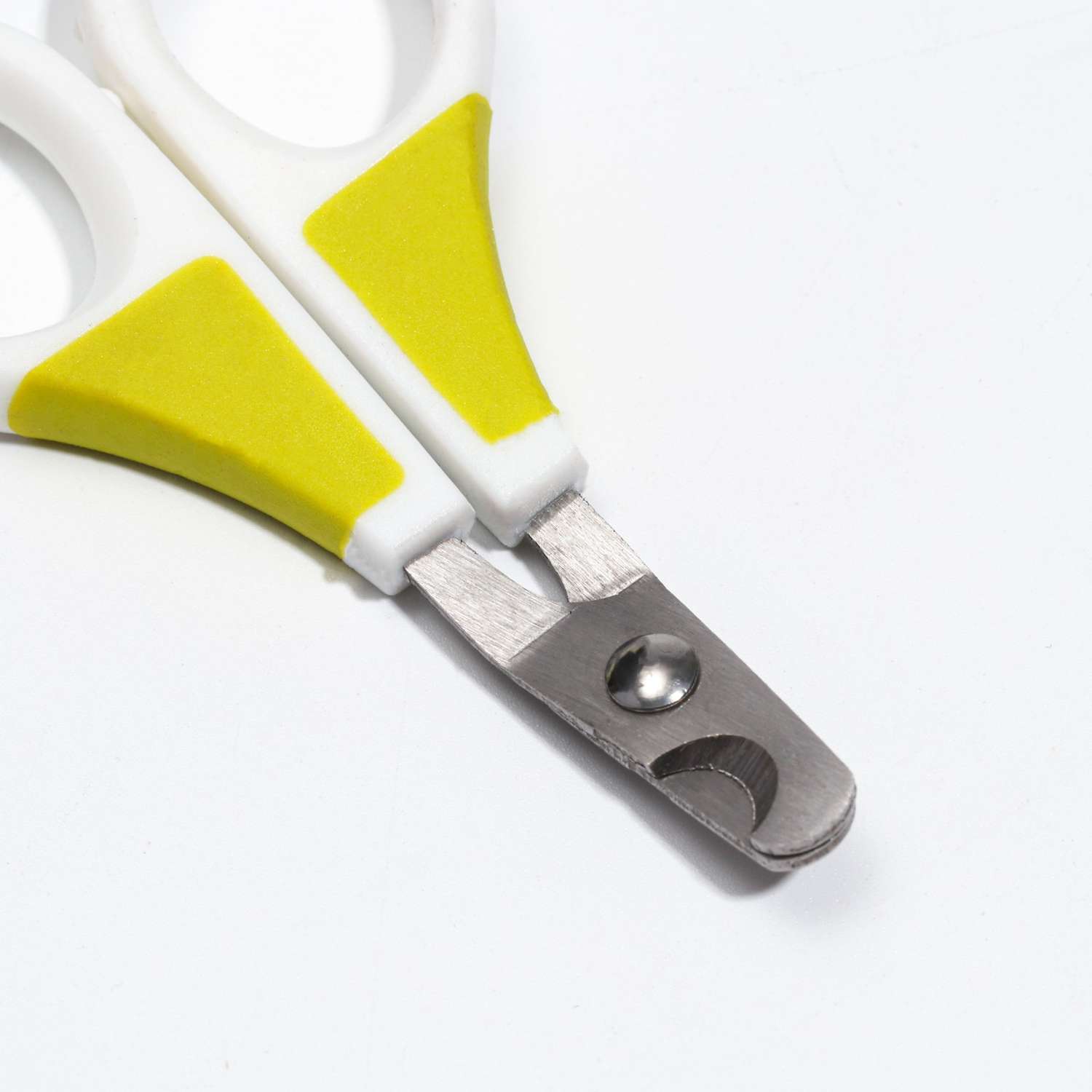 Ножницы-когтерезы Пижон изогнутые отверстие 7 мм белые с зелёным - фото 2