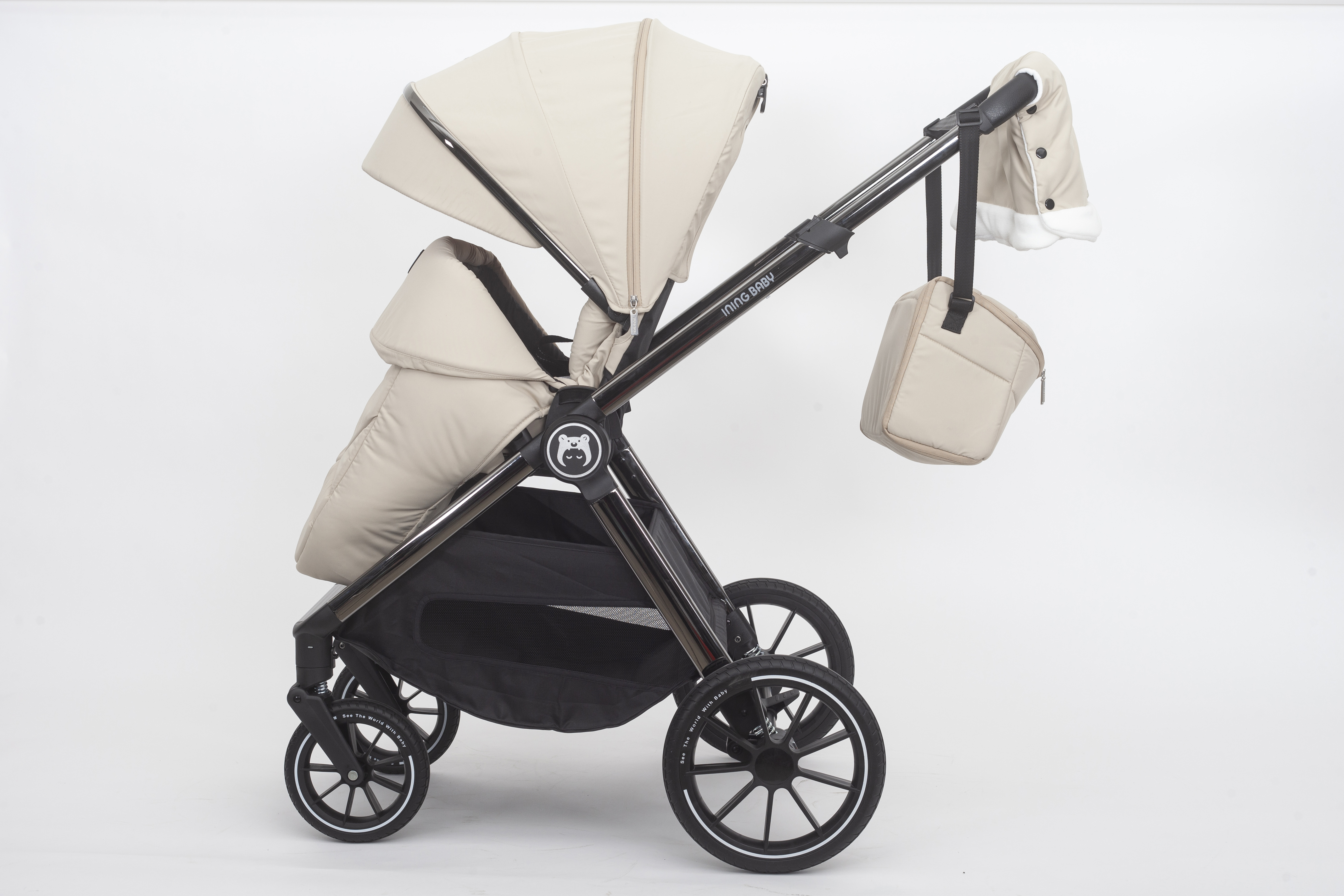 Коляска 2 в 1 Ining baby KR 345 pro Khaki - фото 13