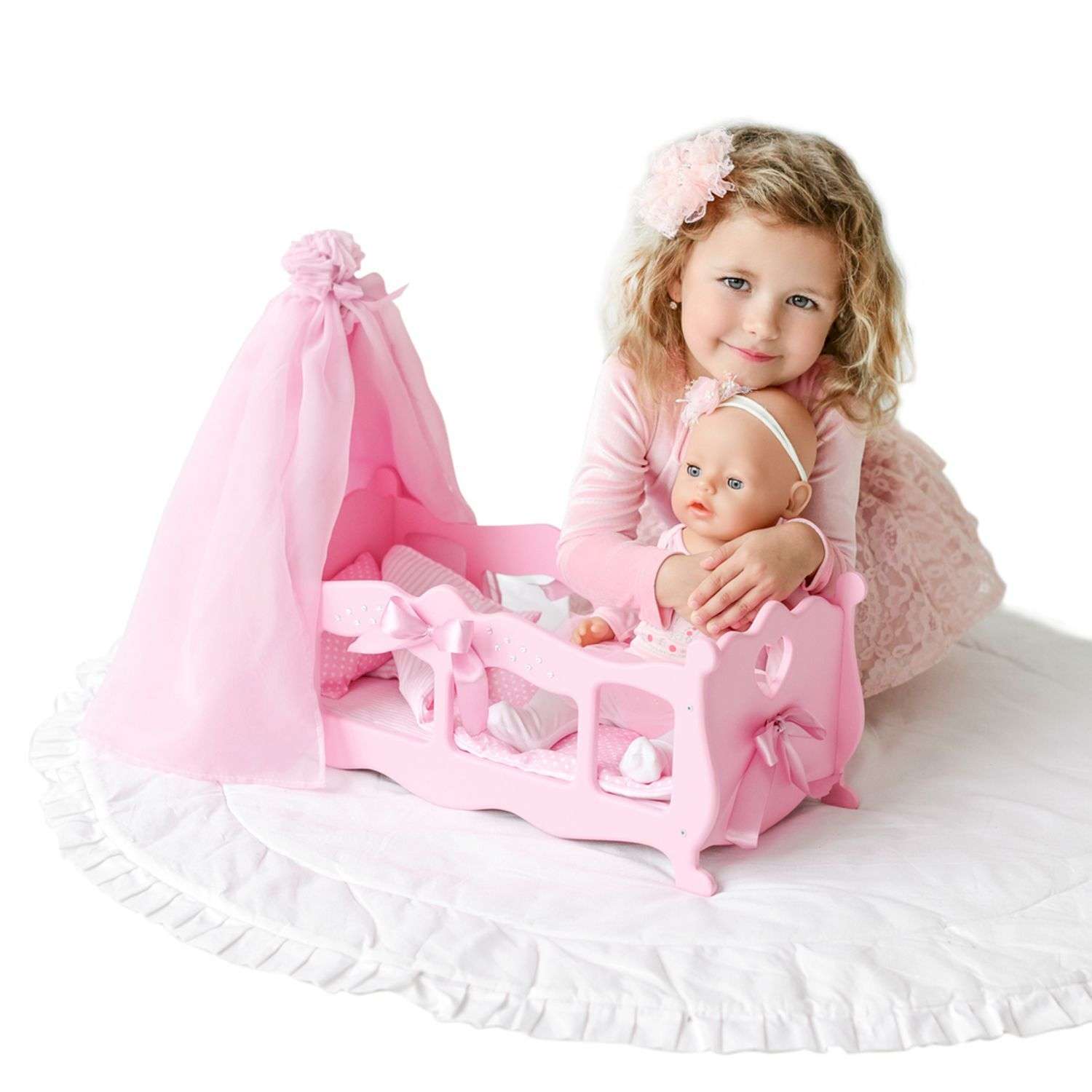Мебель для кукол PAREMO Кроватка-колыбелька Розовый PFD120-54 PFD120-54 - фото 2
