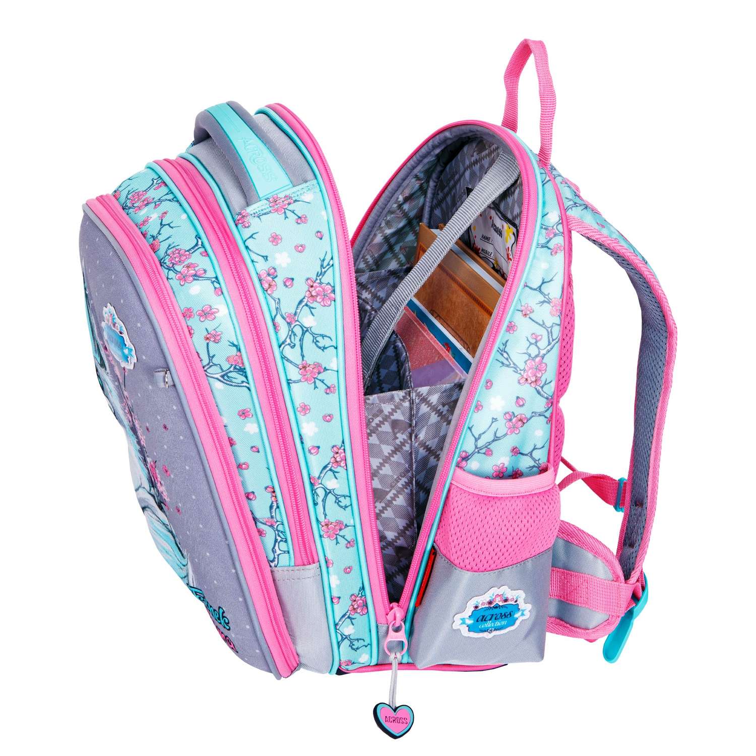 Рюкзак школьный ACROSS с наполнением: мешочек для обуви и брелок - фото 3