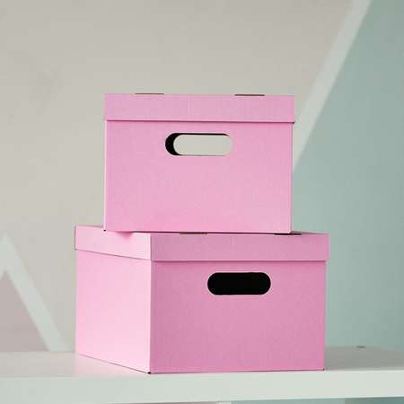Коробка для хранения Детская Вселенная Картонная 2 шт розовый
