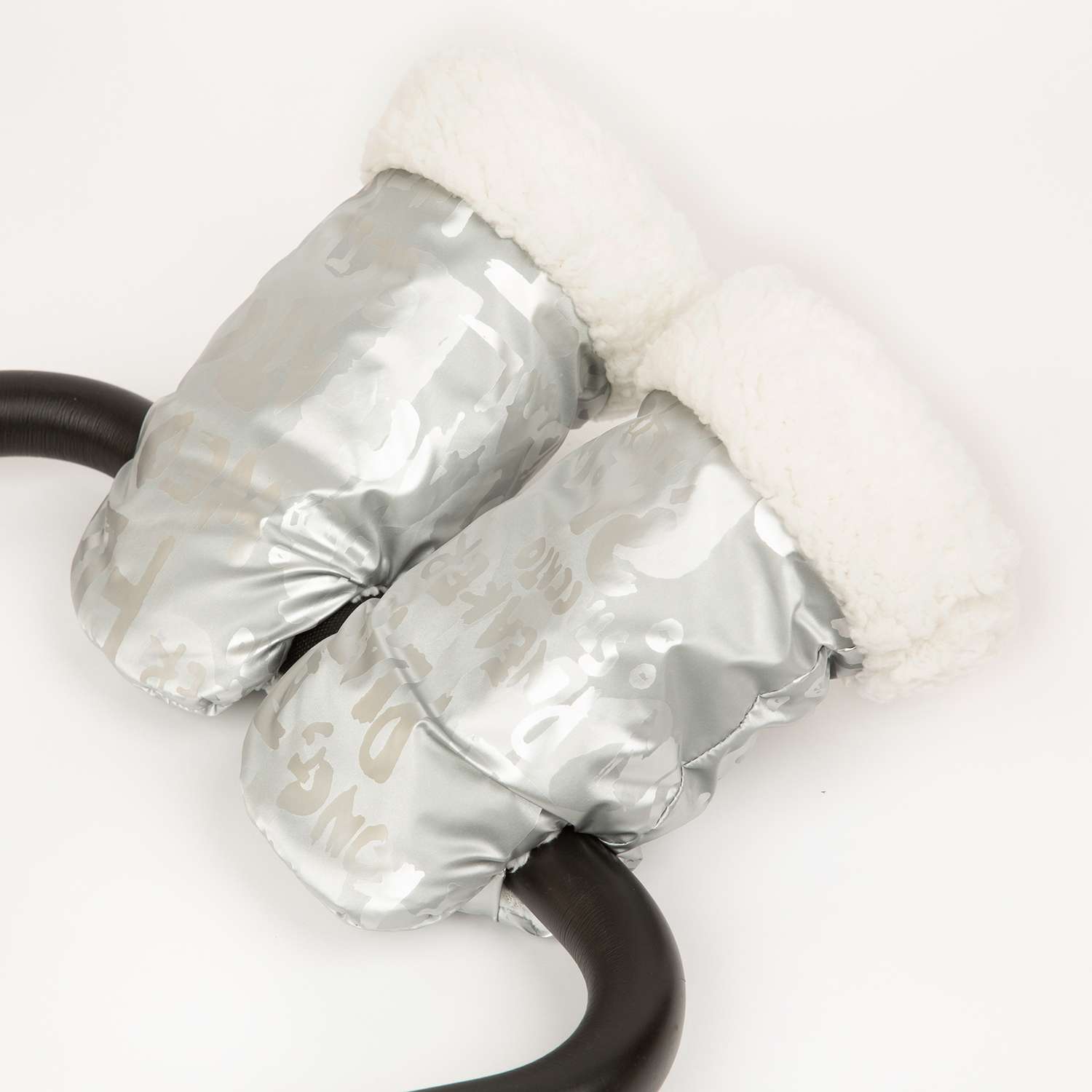 Муфта-рукавички для коляски inlovery меховая Shine/серебро МРШ01-002 - фото 2