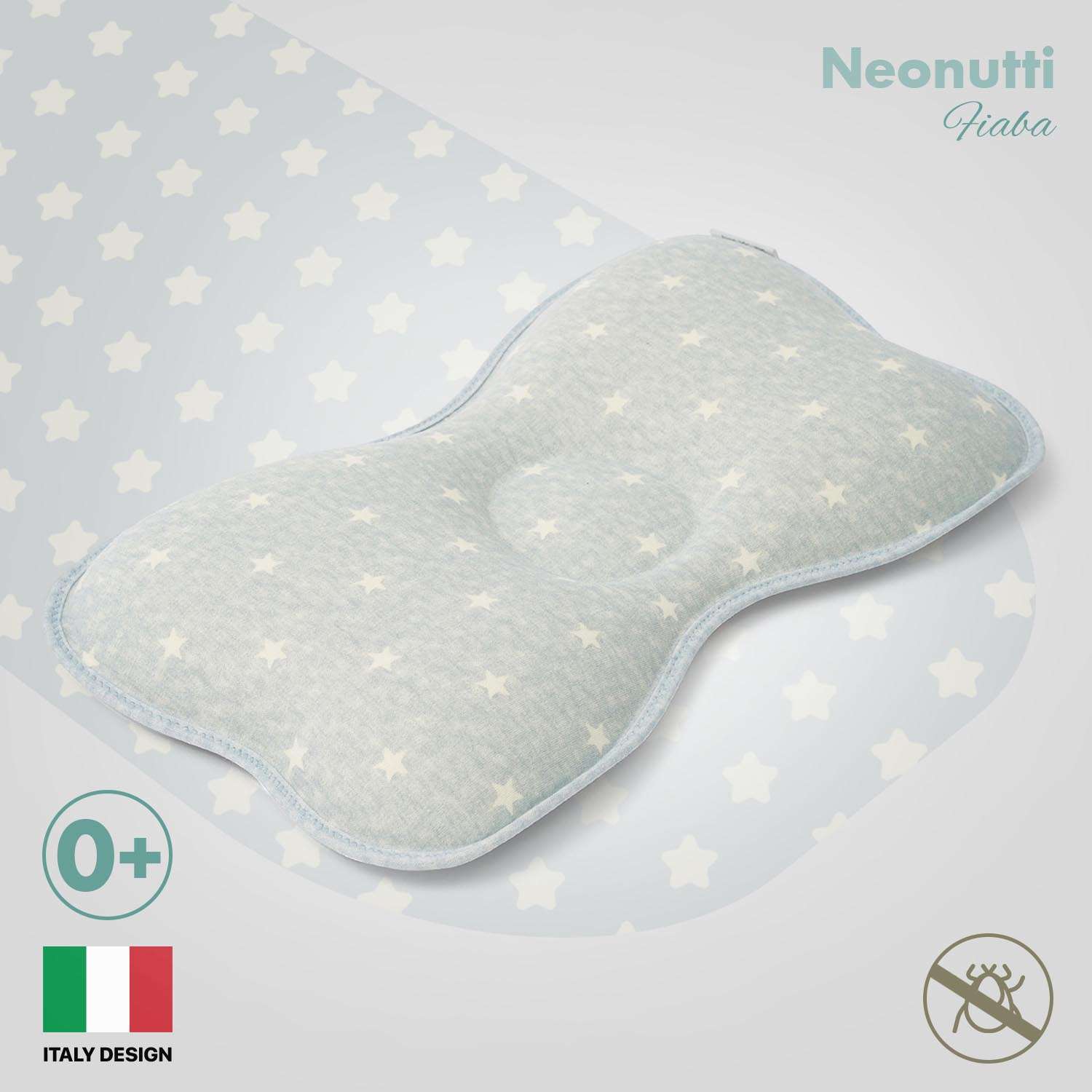 Подушка для новорожденного Nuovita Neonutti Fiaba Dipinto Серая - фото 2