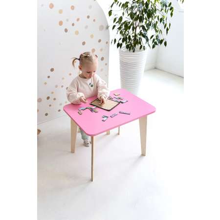 Набор мебели Коняша стол и стул розовый