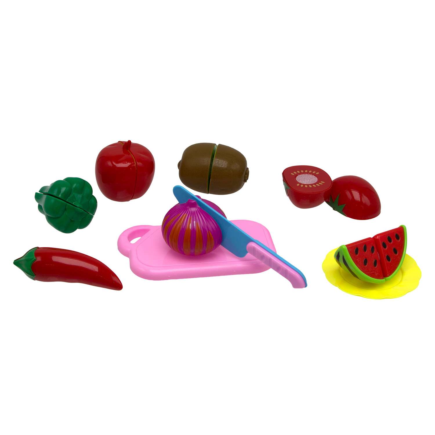 Игровой набор S+S Овощи-фрукты на липучке - фото 1