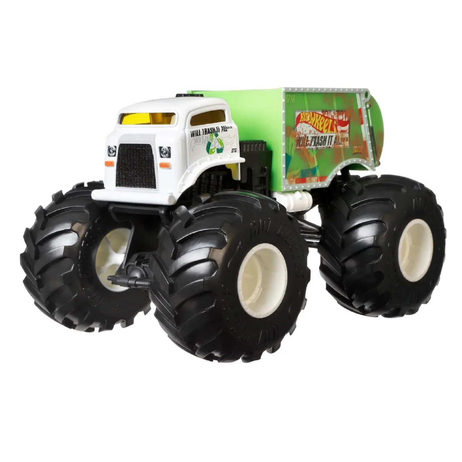 Машинка Hot Wheels Monster Trucks большой Вилл Трэш Ит Олл GWK99 FYJ83 - фото 1