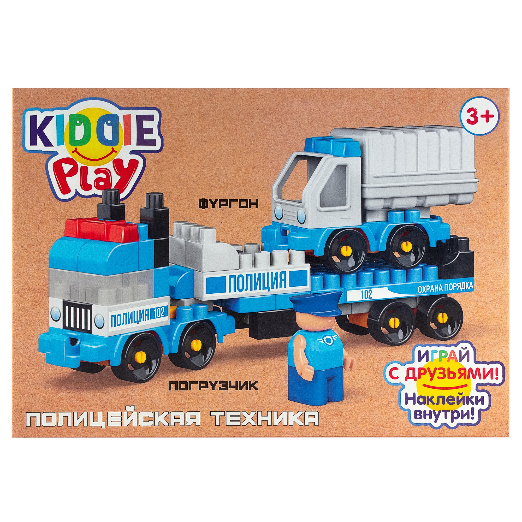 Конструктор KIDDIEPLAY 909 Фургон и погрузчик, 74 детали