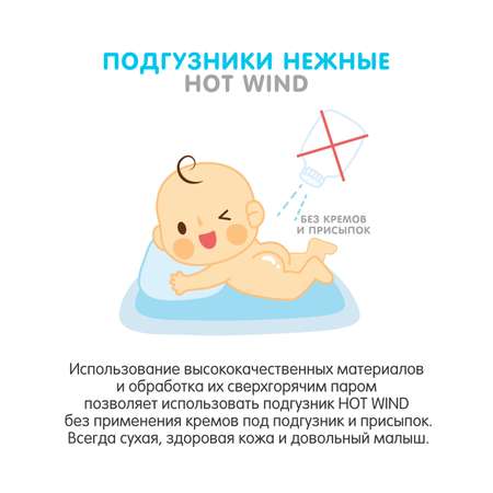 Подгузники LOVULAR HOT WIND S 3-7кг 22 шт в упаковке