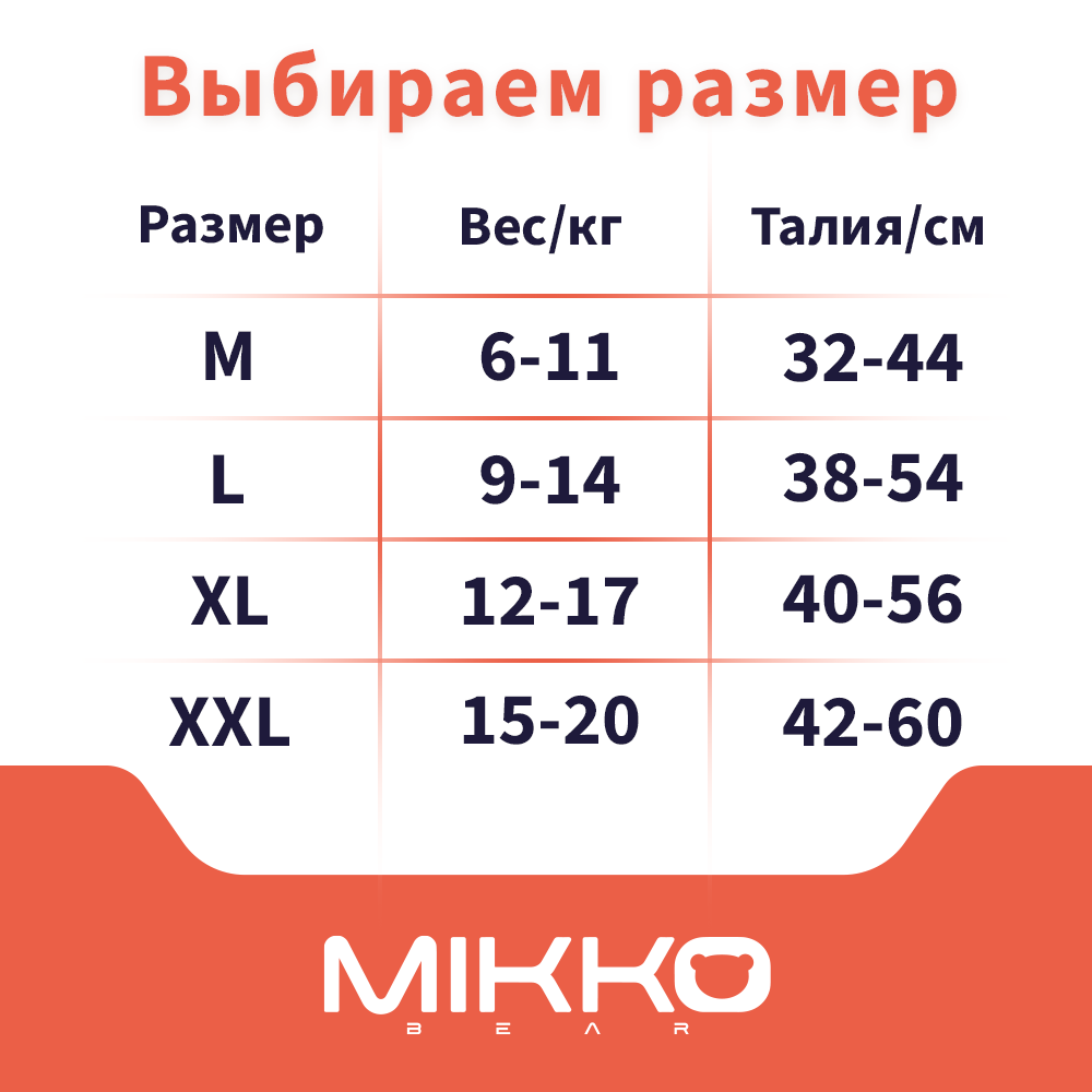 Подгузники-трусики Mikko Bear XL 12-20 кг 50 шт - фото 4