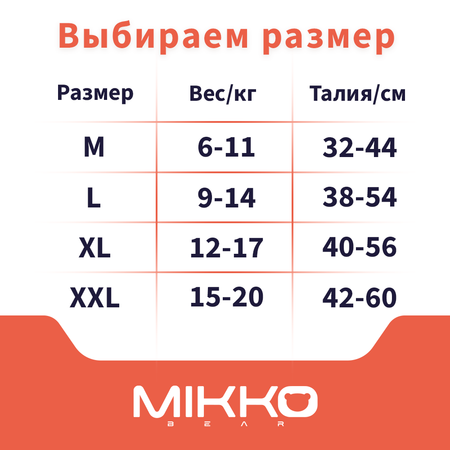 Подгузники-трусики Mikko Bear XL 12-20 кг 50 шт