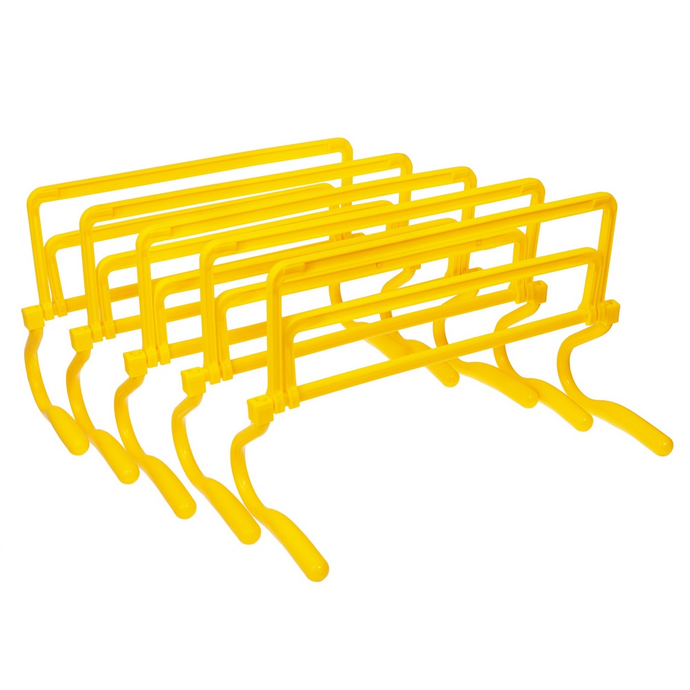 Набор спортивных барьеров STRONG BODY 5 штук Регулировка уровня высоты: 15 см 22 см и 28 см Желтые - фото 2