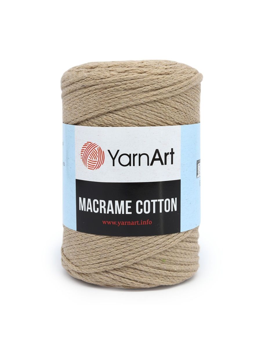 Пряжа YarnArt Macrame Cotton в виде шнура 250 г 225 м 768 пыльный беж 4 мотка - фото 6