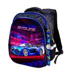 Рюкзак школьный Evoline черно-синий S700-car-1