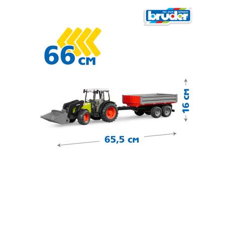 Игрушка BRUDER Трактор Claas Nectis 267 F с погрузчиком и прицепом