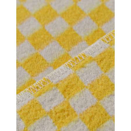 Одеяло байковое Суконная фабрика г. Шуя 140х205 рисунок клетка желтый