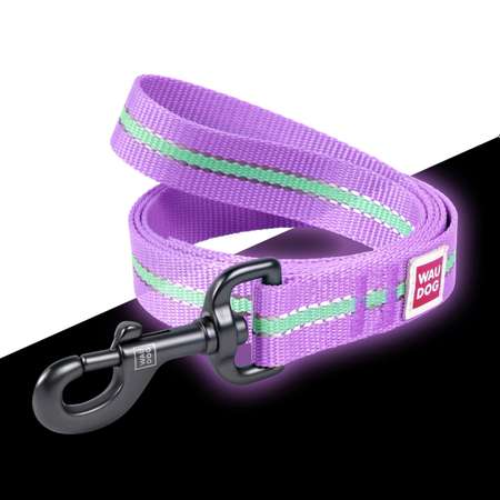 Поводок для собак Waudog Nylon светящийся большой Фиолетовый