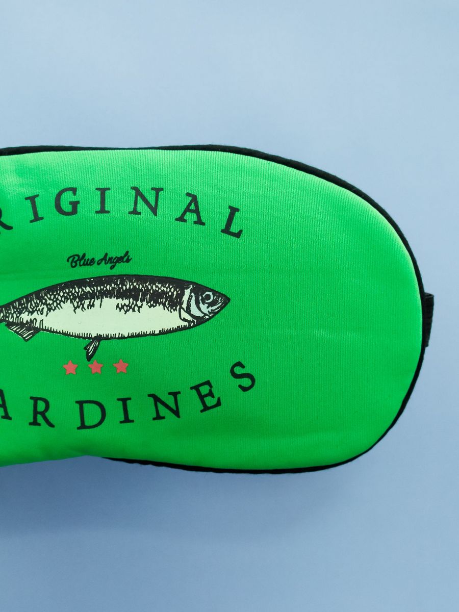 Маска для сна iLikeGift Sardines green с гелевым вкладышем - фото 6