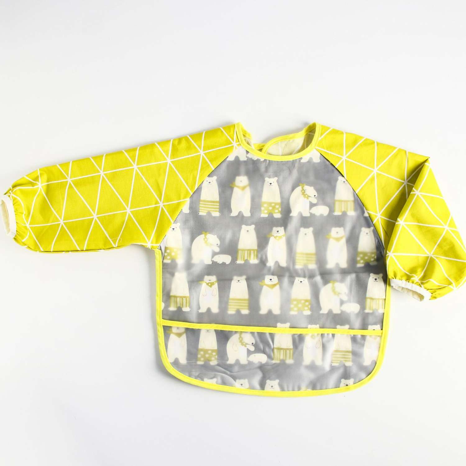 Нагрудник-рубашка Mum and Baby для кормления «Медведи» непромокаемый на липучке карманом - фото 1