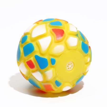 Игрушка Пижон пищащая «Мяч-пятнашка» для собак 7 см жёлтая
