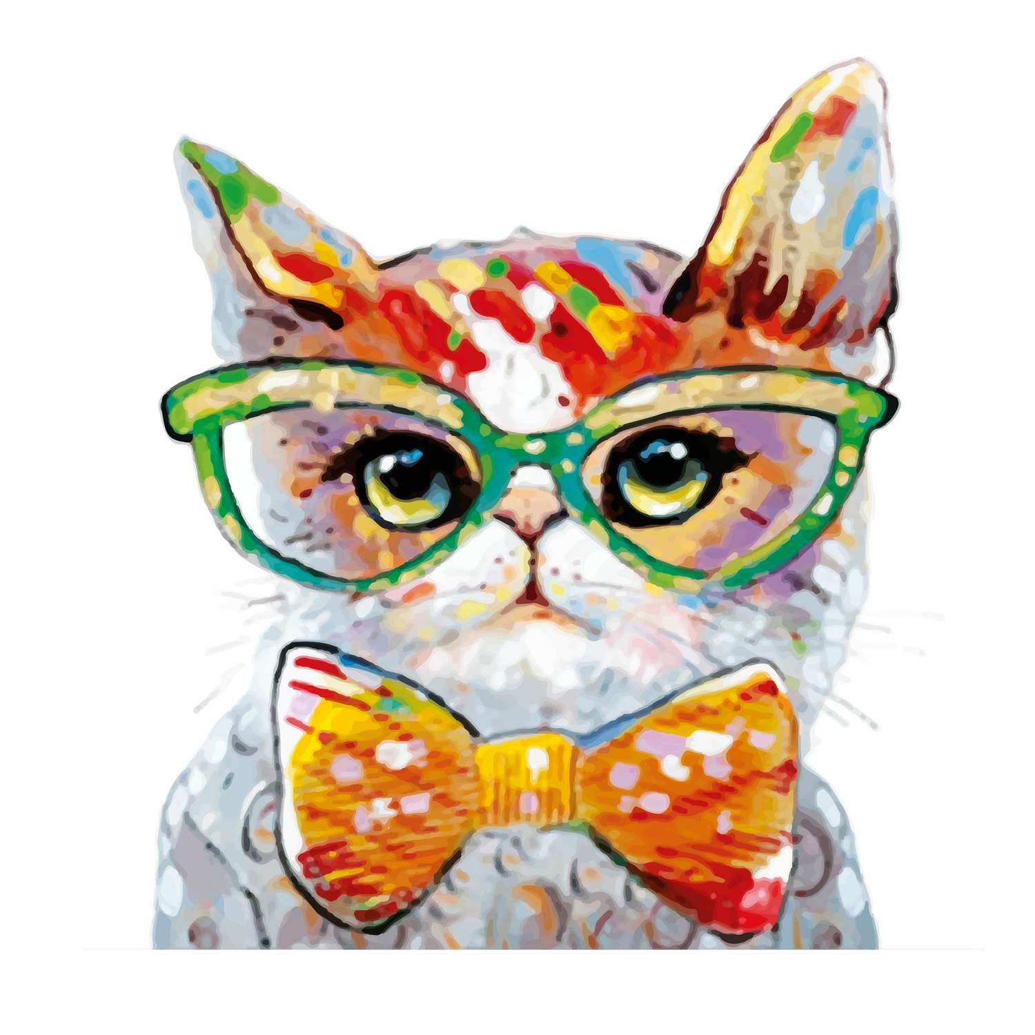 Алмазная мозаика Play market Умный кот в очках и бабочке - фото 1
