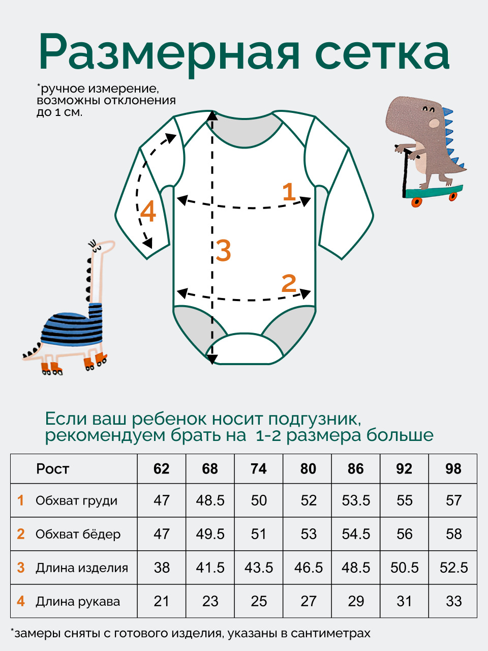 Боди 4 шт MintKids М94-4/10532 - фото 7