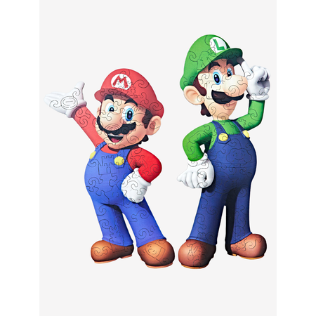 Пазл фигурный деревянный Active Puzzles Марио и Луиджи
