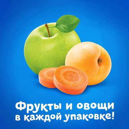 Пюре Агуша яблоко-морковь-абрикос 90г с 6месяцев