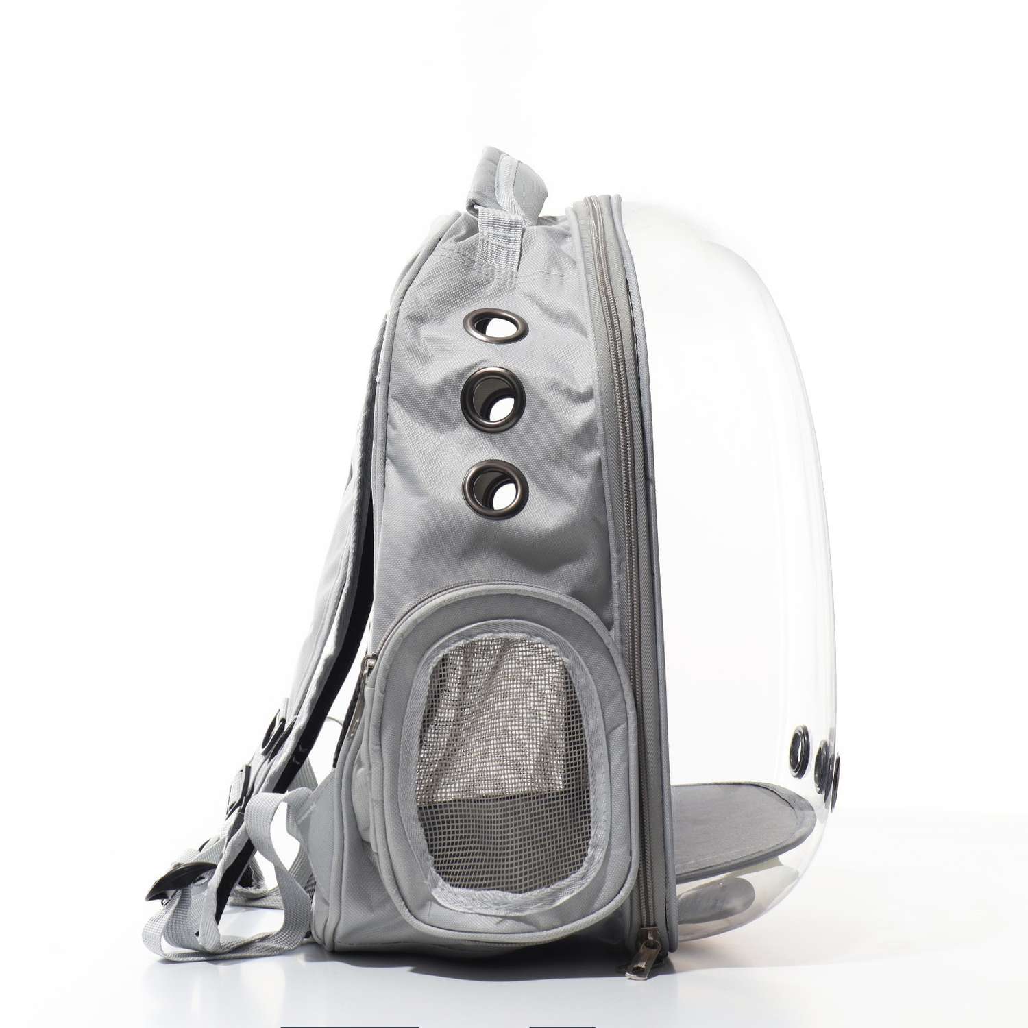 Рюкзак для переноски Пижон прозрачный 33х25х41 см серый - фото 2