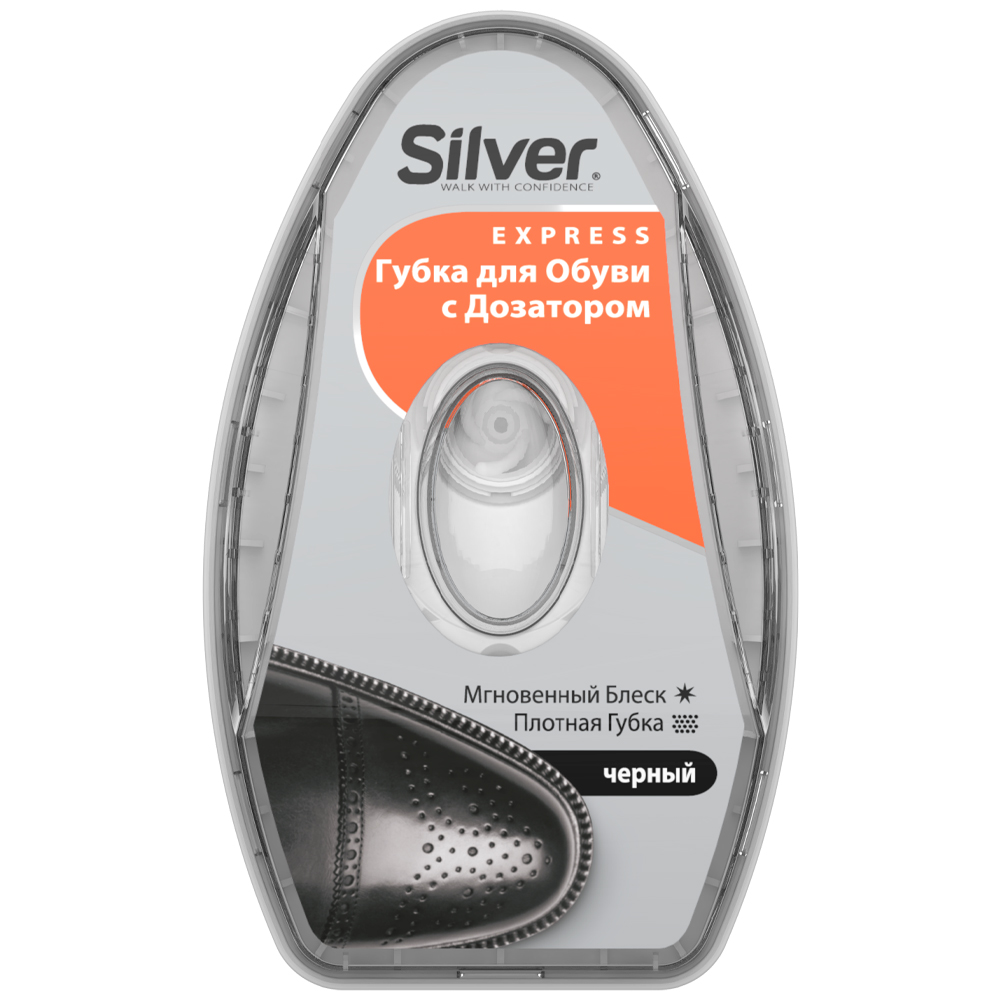 Губка-блеск для обуви Silver C дозатором Черный - фото 1