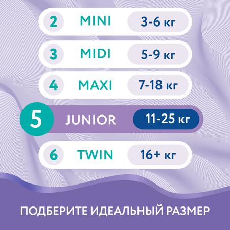 Подгузники детские Evy Baby Junior 11-25 кг Размер 5/XL 17 шт