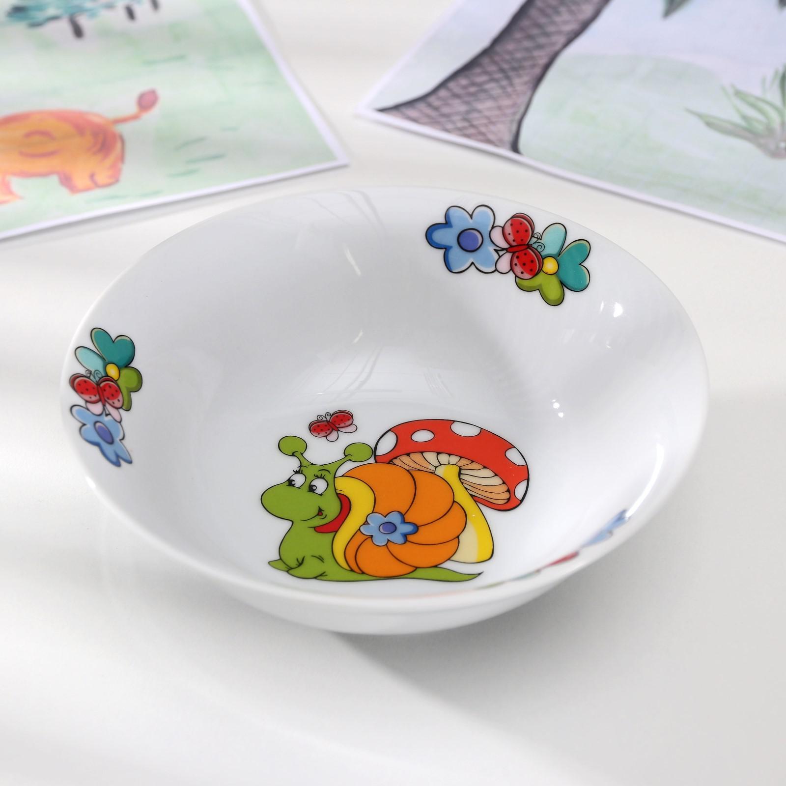 Набор детской посуды Доляна Улиточка кружка миска тарелка - фото 3